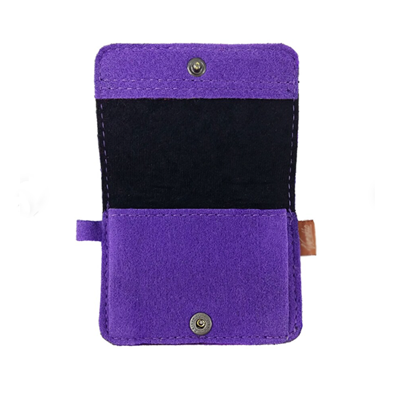 3D design purple felt pouch with your tag