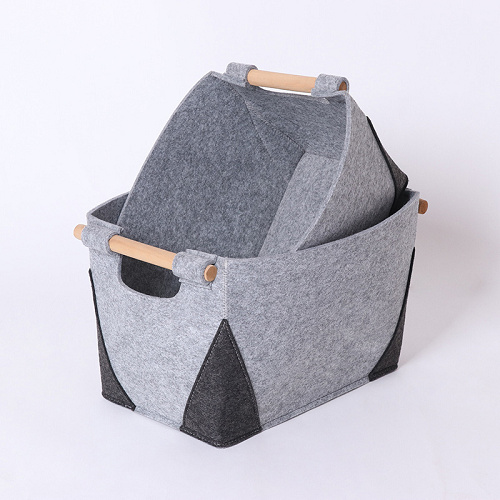 Customizable Color Felt Storage Basket Fabric Basket Storage for Home Organization and Sundries Storage